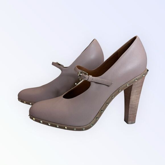 Valentino Calfskin Soul Rockstud Mary Jane Pumps 37.5 - Picture 6 of 8